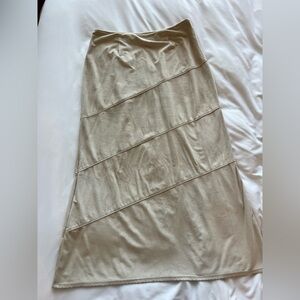 Taupe suede maxi skirt